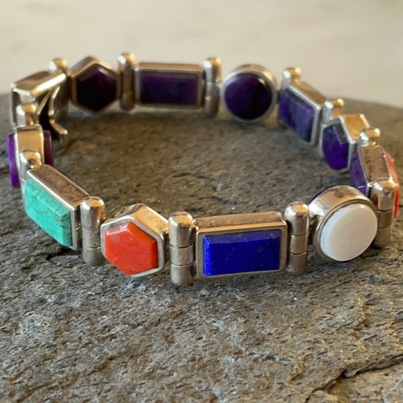 Vintage Native American Link Reversible Bracelet - Picture 1 of 16